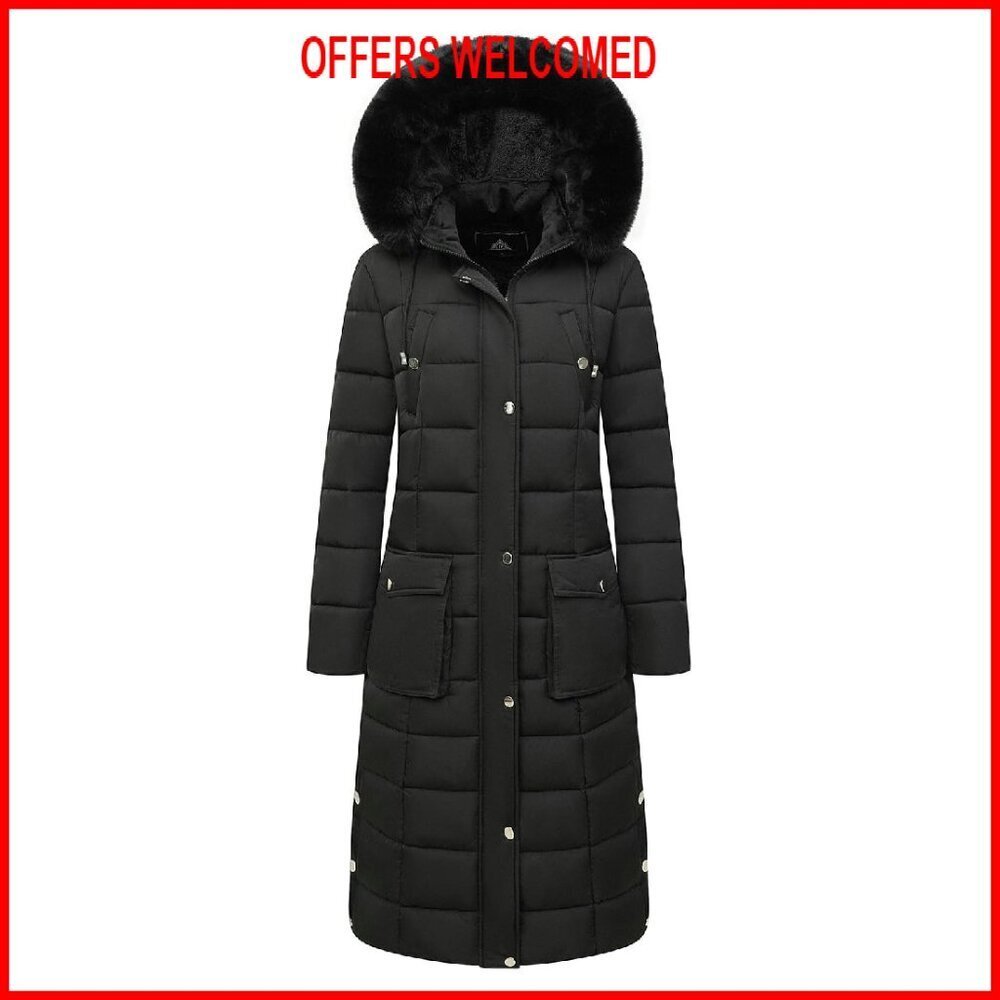 Women's Waterproof Long Winter Coat Thickened Down Alternative Puffer Jacket